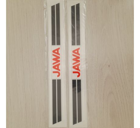 Nálepka nádrže JAWA 50 - 23 Mustang (biele pruhy) 295x35mm 2ks *M