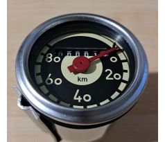 Tachometr 80km/h JAWA 50 - 05, 20, 21, 23 čierno ýltý ciferník Alu rámček