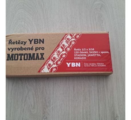 Retaz 1/2 x 3/16 - 120 čl. YBN-MOTOMAX S415H + spona, STADION, JAWETTA, KORADO *M