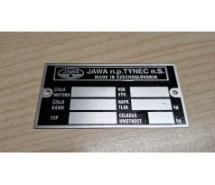 Výrobný štítok JAWA 350 634