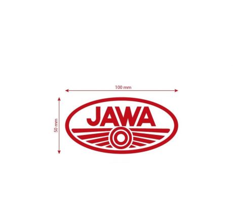 Nálepka JAWA červená 100x50