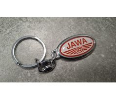 Kľúčenka JAWA - bielo červená - kov